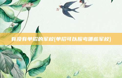 有没有单招的军校(单招可以报考哪些军校)