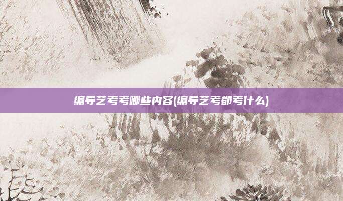 编导艺考考哪些内容(编导艺考都考什么)