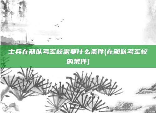 士兵在部队考军校需要什么条件(在部队考军校的条件)
