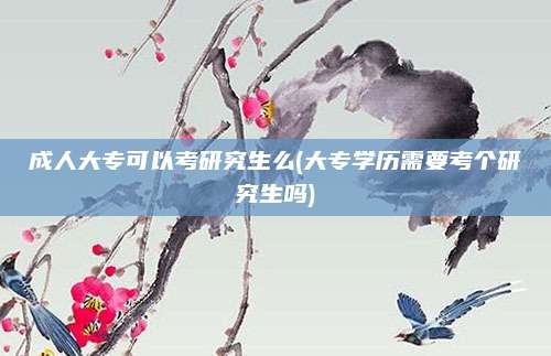 成人大专可以考研究生么(大专学历需要考个研究生吗)