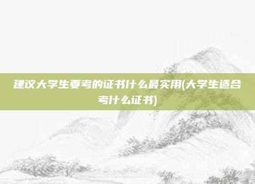 建议大学生要考的证书什么最实用(大学生适合考什么证书)