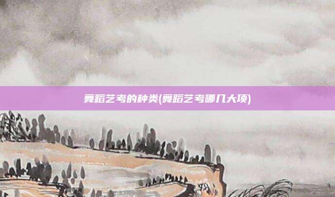 舞蹈艺考的种类(舞蹈艺考哪几大项)