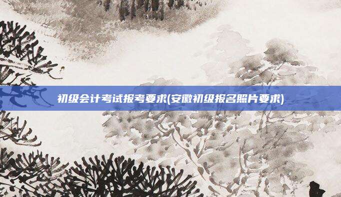 初级会计考试报考要求(安徽初级报名照片要求)