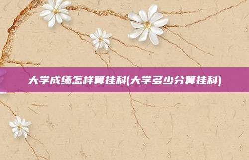 大学成绩怎样算挂科(大学多少分算挂科)