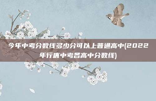 今年中考分数线多少分可以上普通高中(2022年行唐中考各高中分数线)