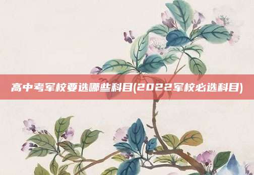 高中考军校要选哪些科目(2022军校必选科目)