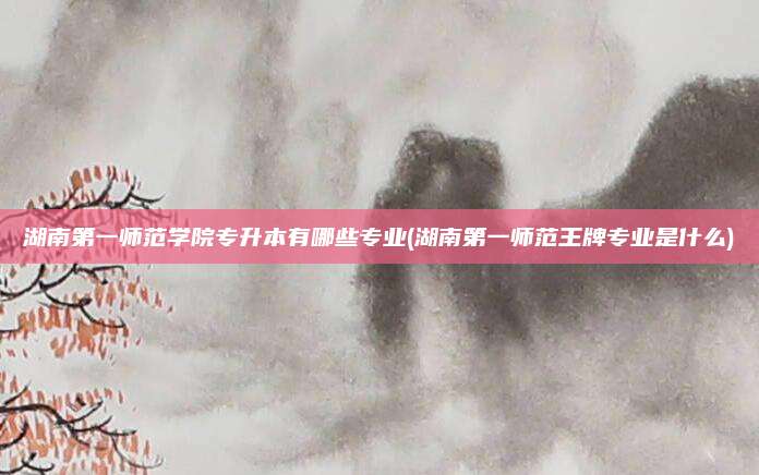湖南第一师范学院专升本有哪些专业(湖南第一师范王牌专业是什么)