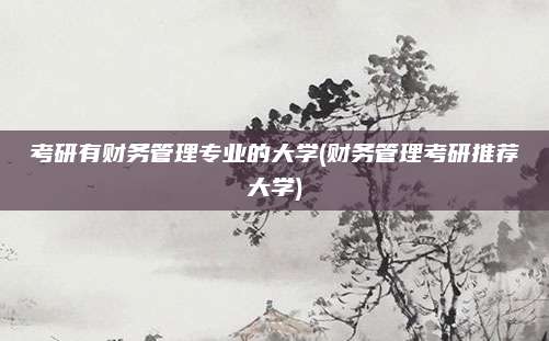 考研有财务管理专业的大学(财务管理考研推荐大学)