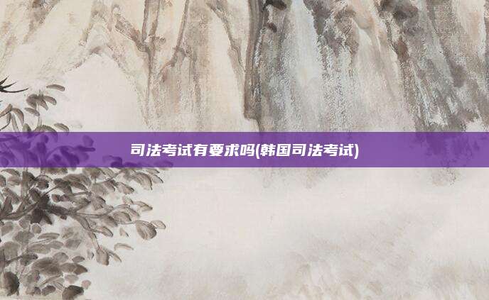 司法考试有要求吗(韩国司法考试)