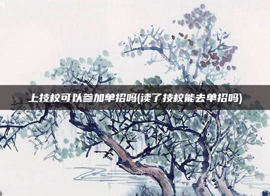 上技校可以参加单招吗(读了技校能去单招吗)