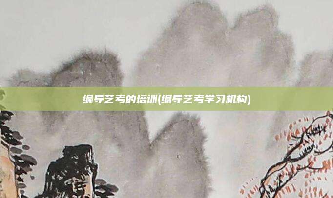 编导艺考的培训(编导艺考学习机构)