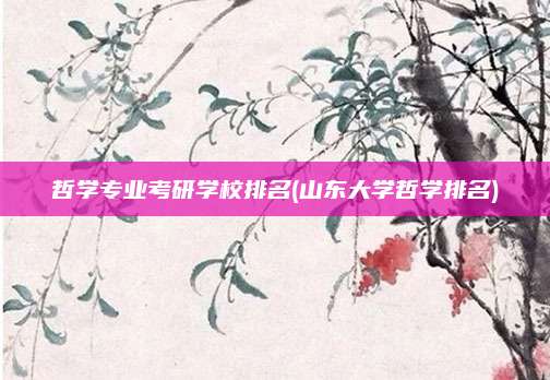 哲学专业考研学校排名(山东大学哲学排名)
