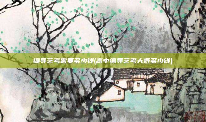 编导艺考需要多少钱(高中编导艺考大概多少钱)