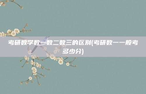 考研数学数一数二数三的区别(考研数一一般考多少分)