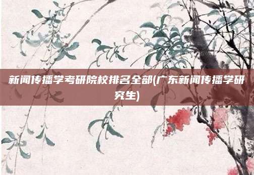 新闻传播学考研院校排名全部(广东新闻传播学研究生)