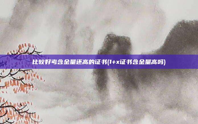 比较好考含金量还高的证书(1+x证书含金量高吗)