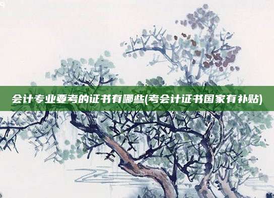 会计专业要考的证书有哪些(考会计证书国家有补贴)