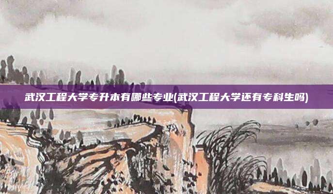 武汉工程大学专升本有哪些专业(武汉工程大学还有专科生吗)