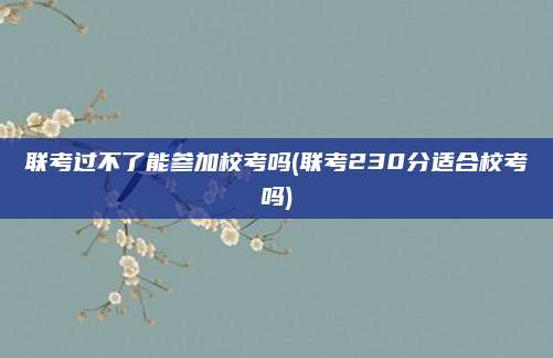 联考过不了能参加校考吗(联考230分适合校考吗)