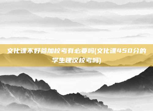 文化课不好参加校考有必要吗(文化课450分的学生建议校考吗)