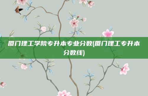 厦门理工学院专升本专业分数(厦门理工专升本分数线)