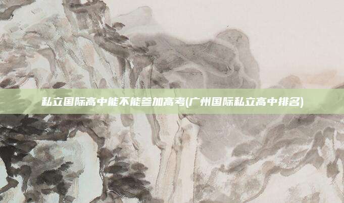 私立国际高中能不能参加高考(广州国际私立高中排名)