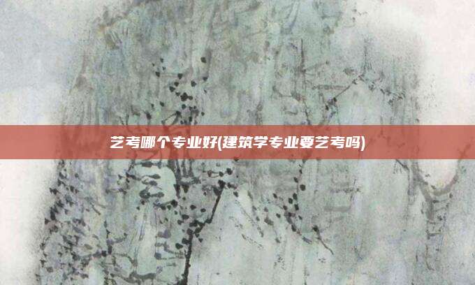 艺考哪个专业好(建筑学专业要艺考吗)