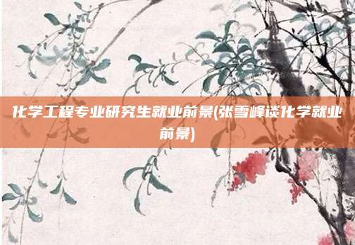 化学工程专业研究生就业前景(张雪峰谈化学就业前景)