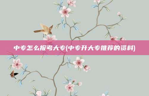 中专怎么报考大专(中专升大专推荐的资料)