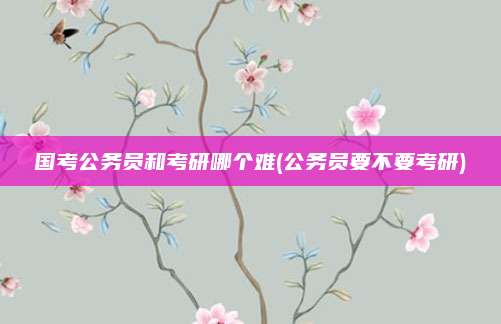 国考公务员和考研哪个难(公务员要不要考研)