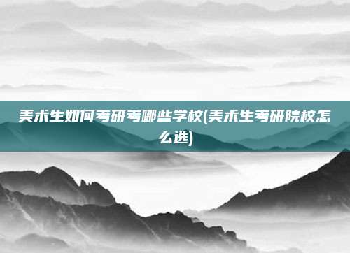 美术生如何考研考哪些学校(美术生考研院校怎么选)
