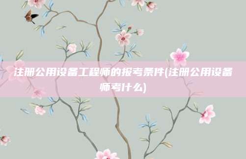 注册公用设备工程师的报考条件(注册公用设备师考什么)
