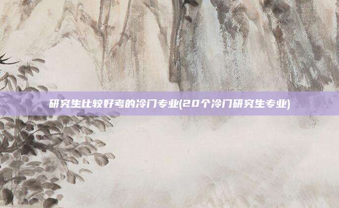 研究生比较好考的冷门专业(20个冷门研究生专业)