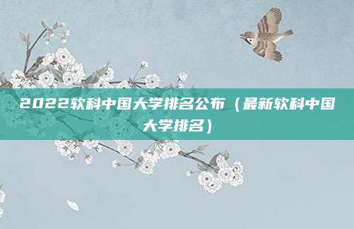 2022软科中国大学排名公布(最新软科中国大学排名)