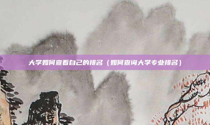 大学如何查看自己的排名(如何查询大学专业排名)