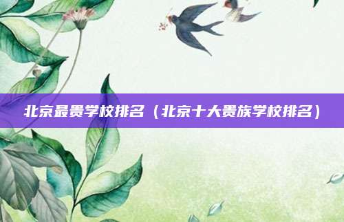 北京最贵学校排名(北京十大贵族学校排名)