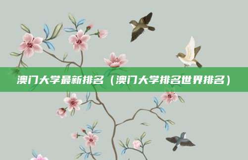 澳门大学最新排名(澳门大学排名世界排名)