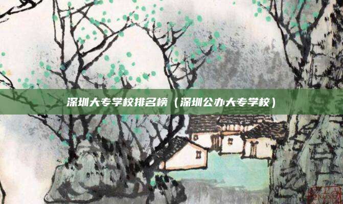 深圳大专学校排名榜(深圳公办大专学校)