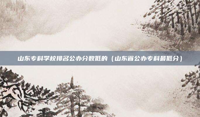 山东专科学校排名公办分数低的(山东省公办专科最低分)