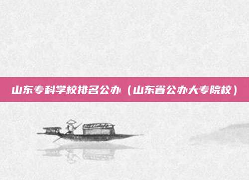山东专科学校排名公办(山东省公办大专院校)