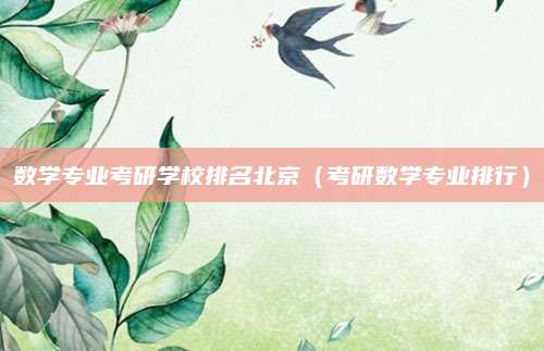 数学专业考研学校排名北京（考研数学专业排行）