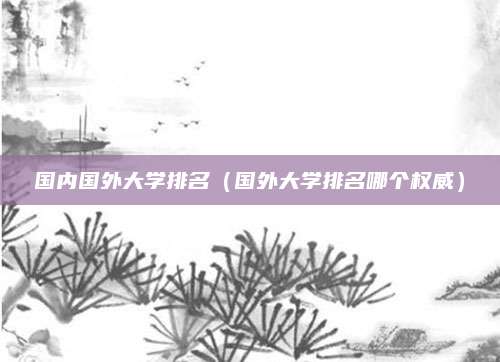国内国外大学排名(国外大学排名哪个权威)