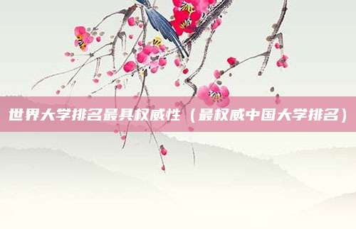 世界大学排名最具权威性(最权威中国大学排名)