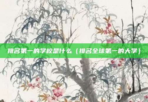 排名第一的学校是什么(排名全球第一的大学)