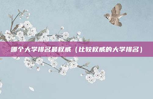 哪个大学排名最权威(比较权威的大学排名)