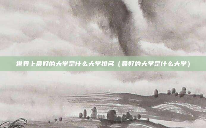 世界上最好的大学是什么大学排名(最好的大学是什么大学)