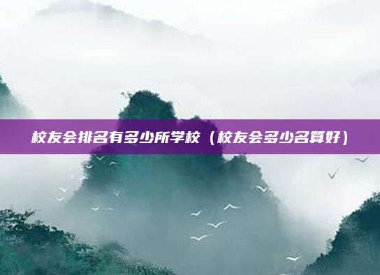 校友会排名有多少所学校(校友会多少名算好)