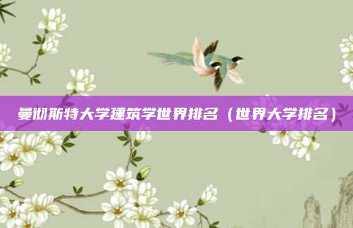 曼彻斯特大学建筑学世界排名(世界大学排名)