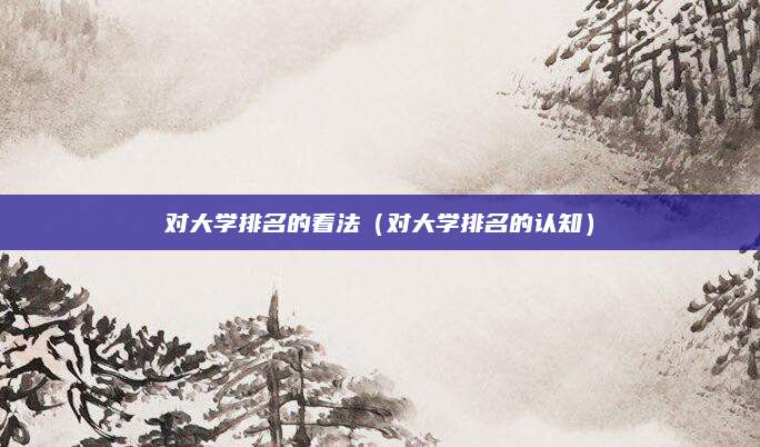 对大学排名的看法(对大学排名的认知)