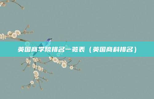 英国商学院排名一览表(英国商科排名)